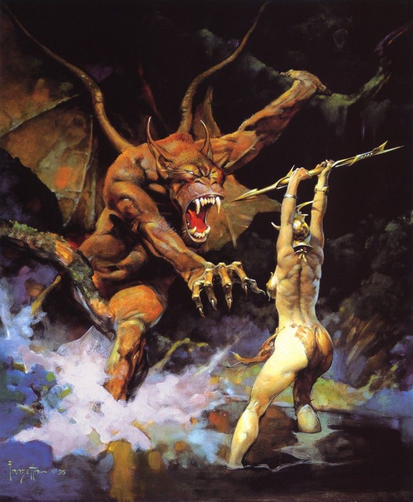 Frank Frazetta Beauty vs. Beast